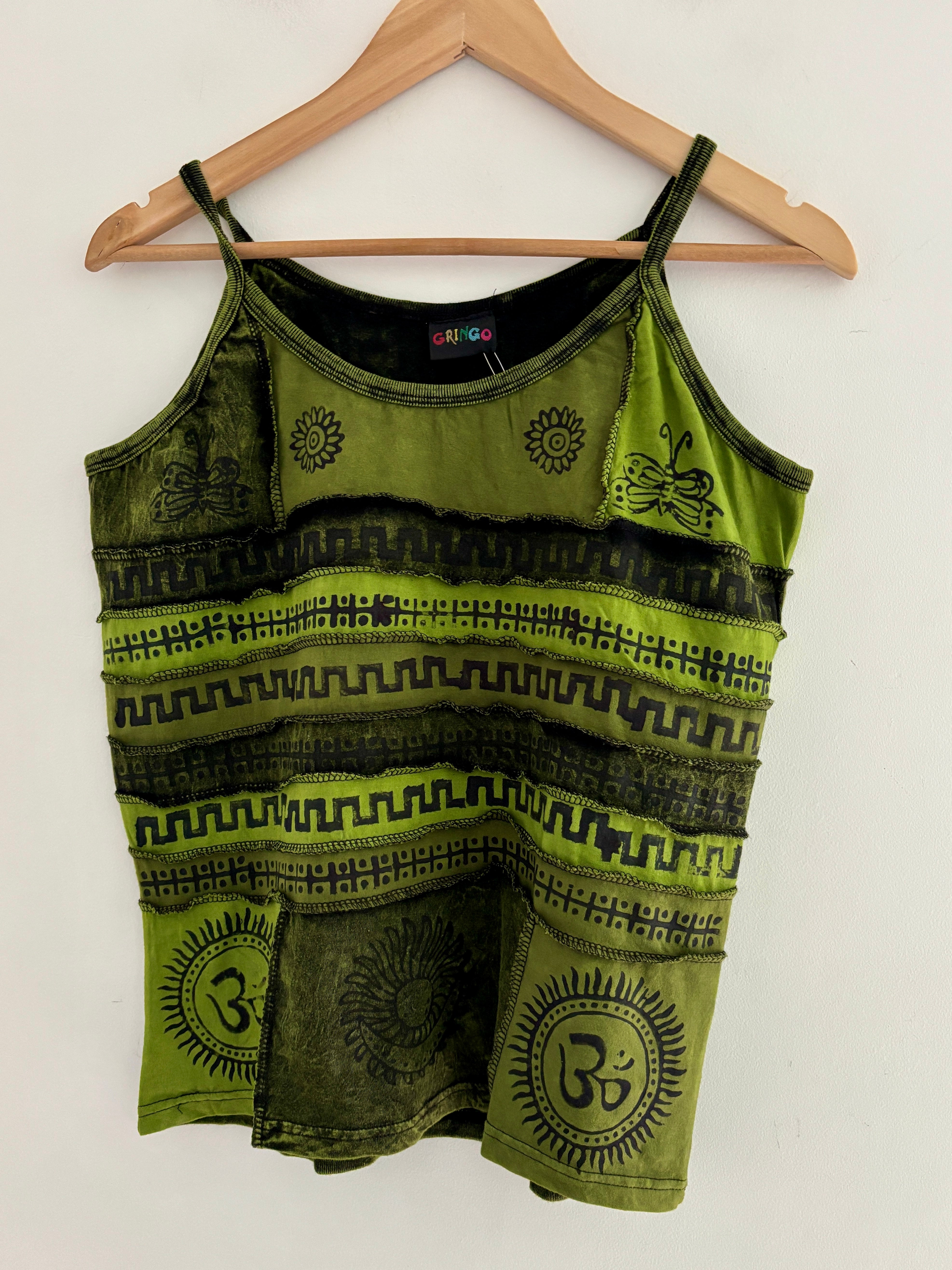 Camis Roots Green Blockprint Cami Top – EthicalRoots