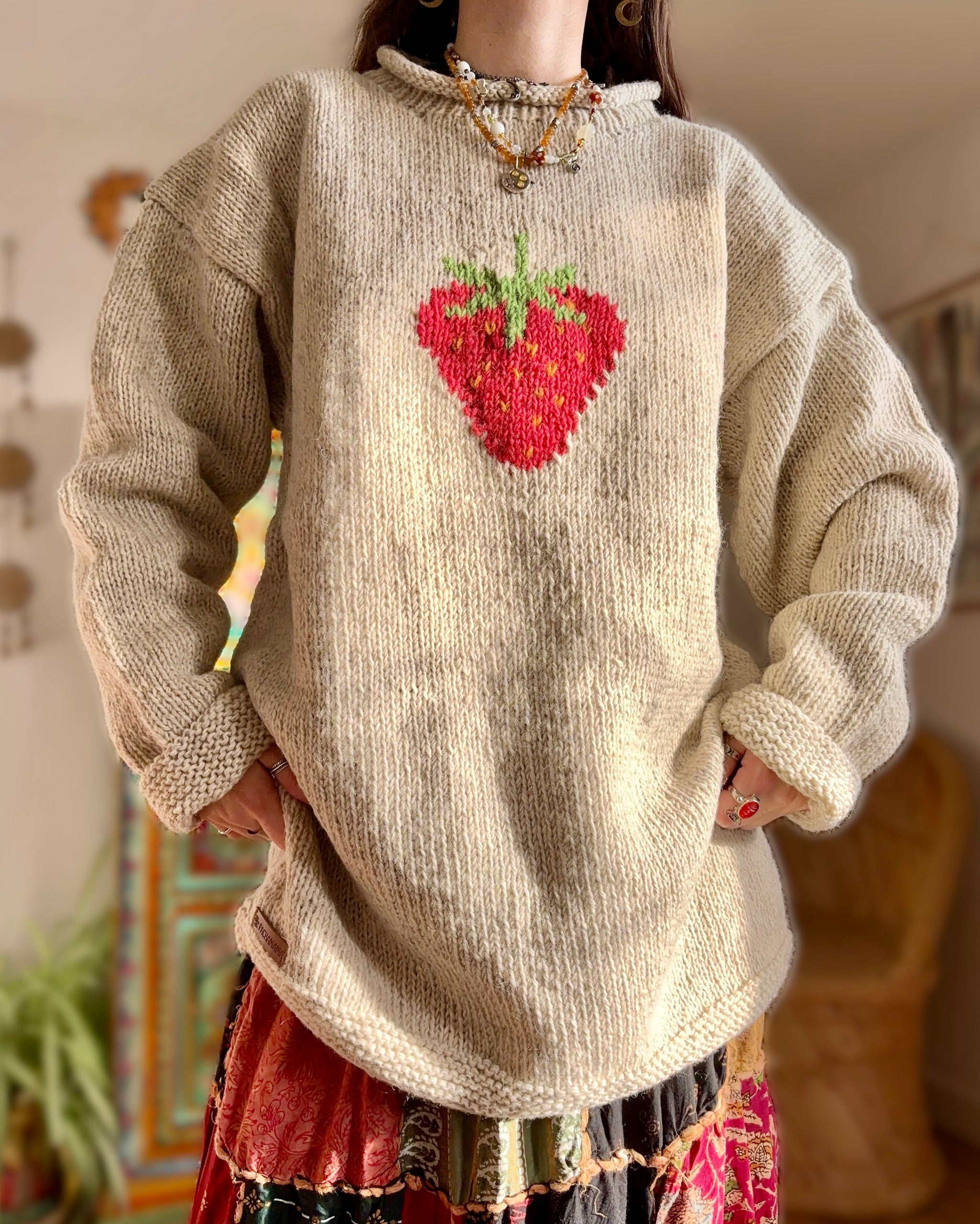 Pachamama Strawberry Knitted Wool Jumper – EthicalRoots