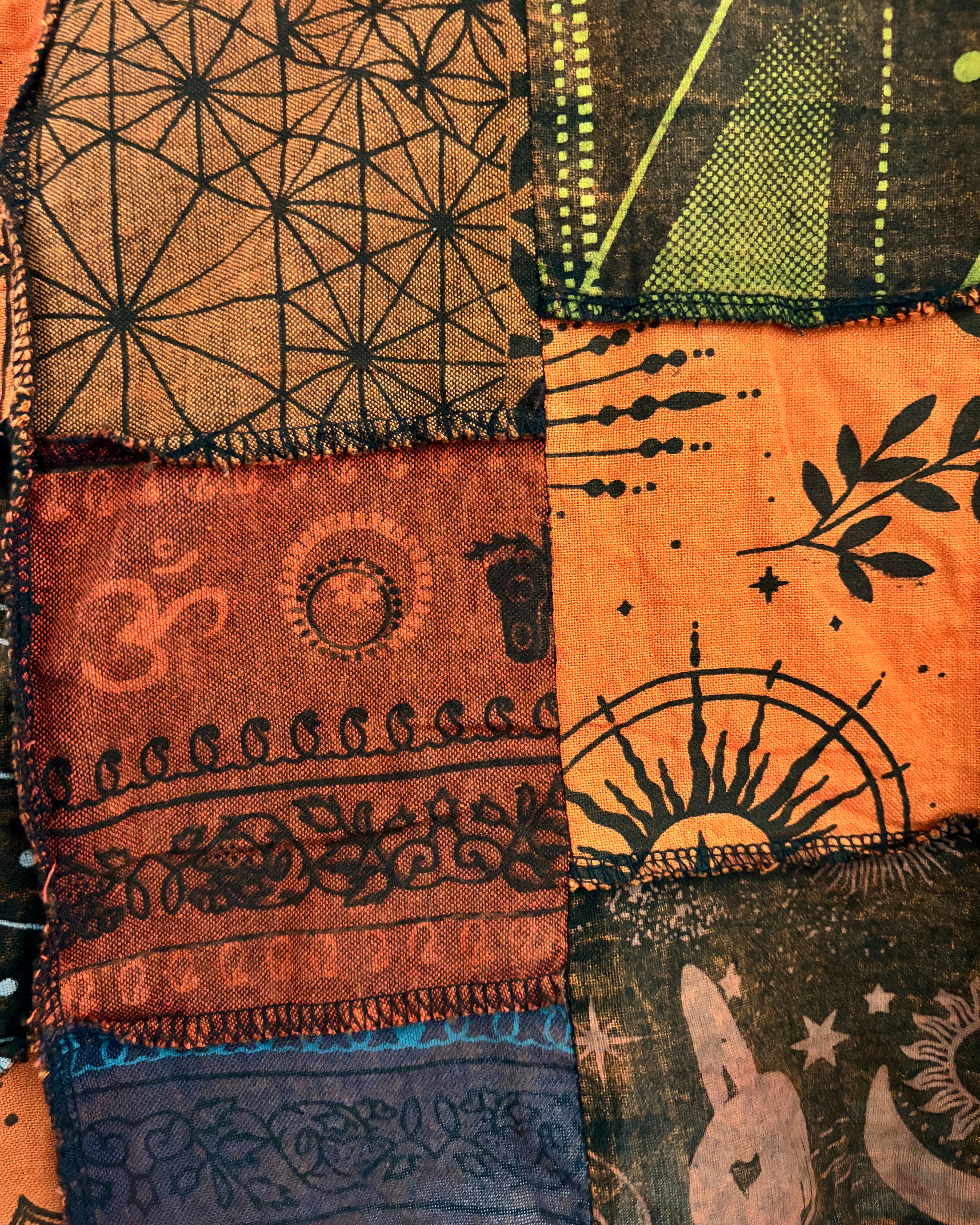 Earthy Orange Patchwork Wrap Top – EthicalRoots