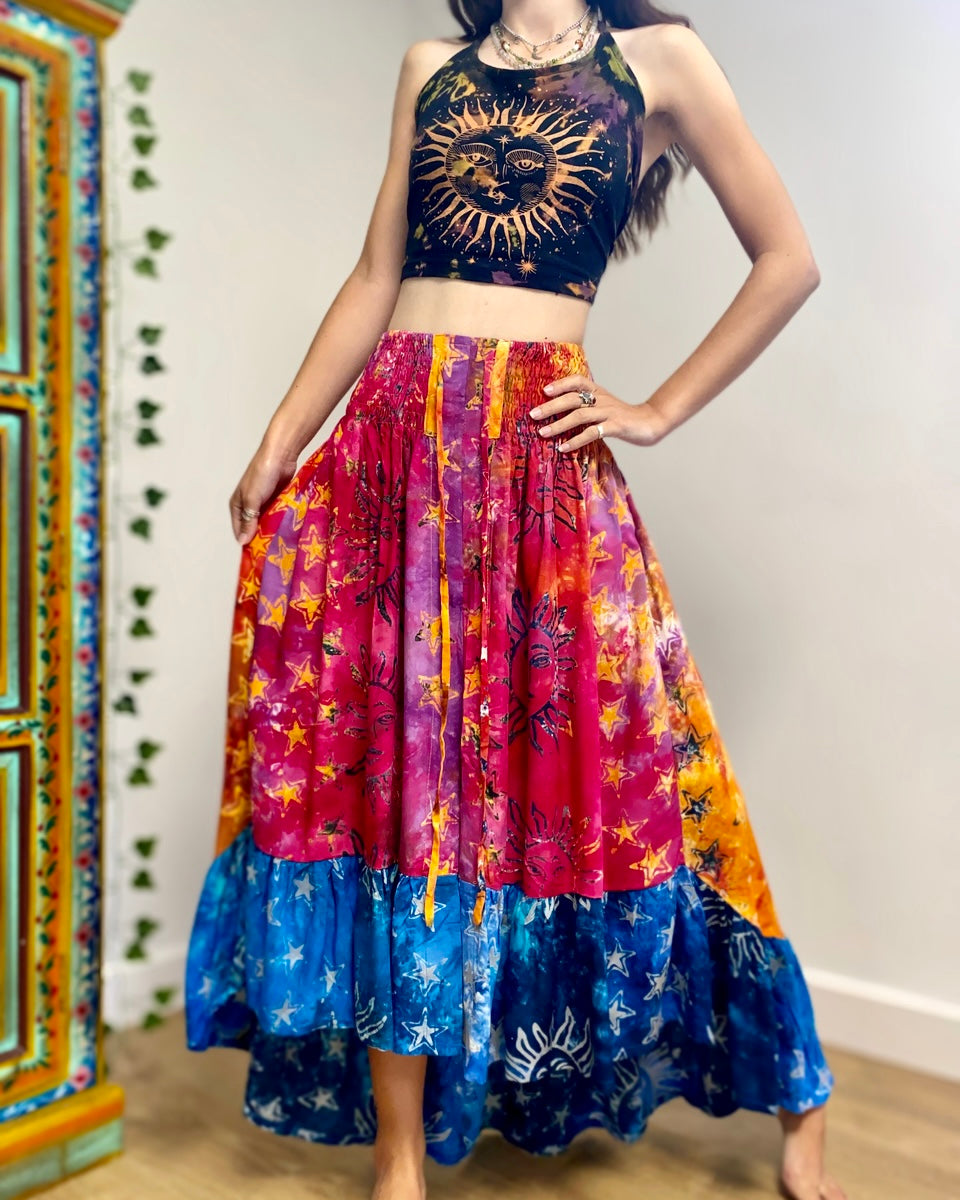 Rainbow maxi skirt uk Outlet