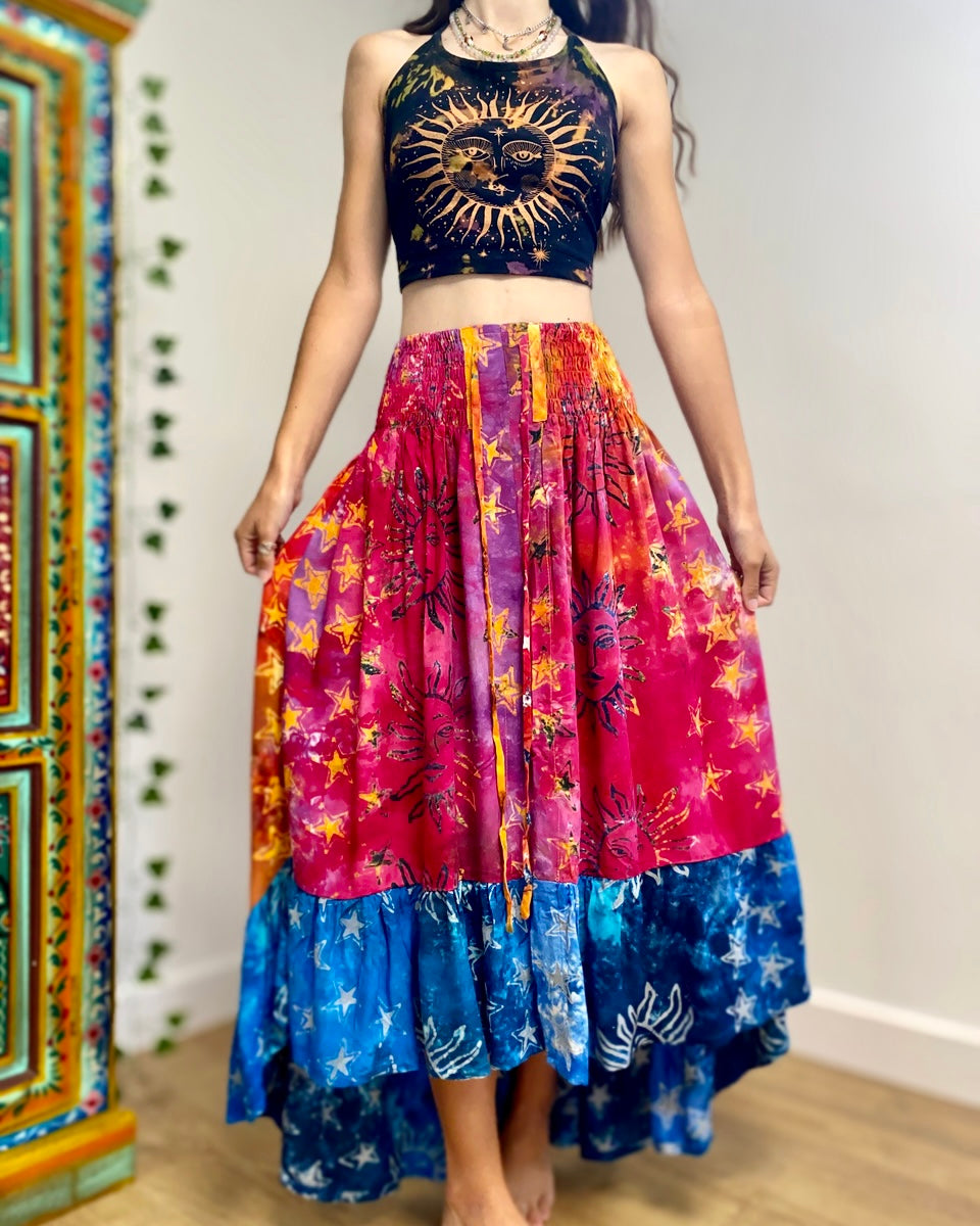 Rainbow maxi skirt uk Outlet