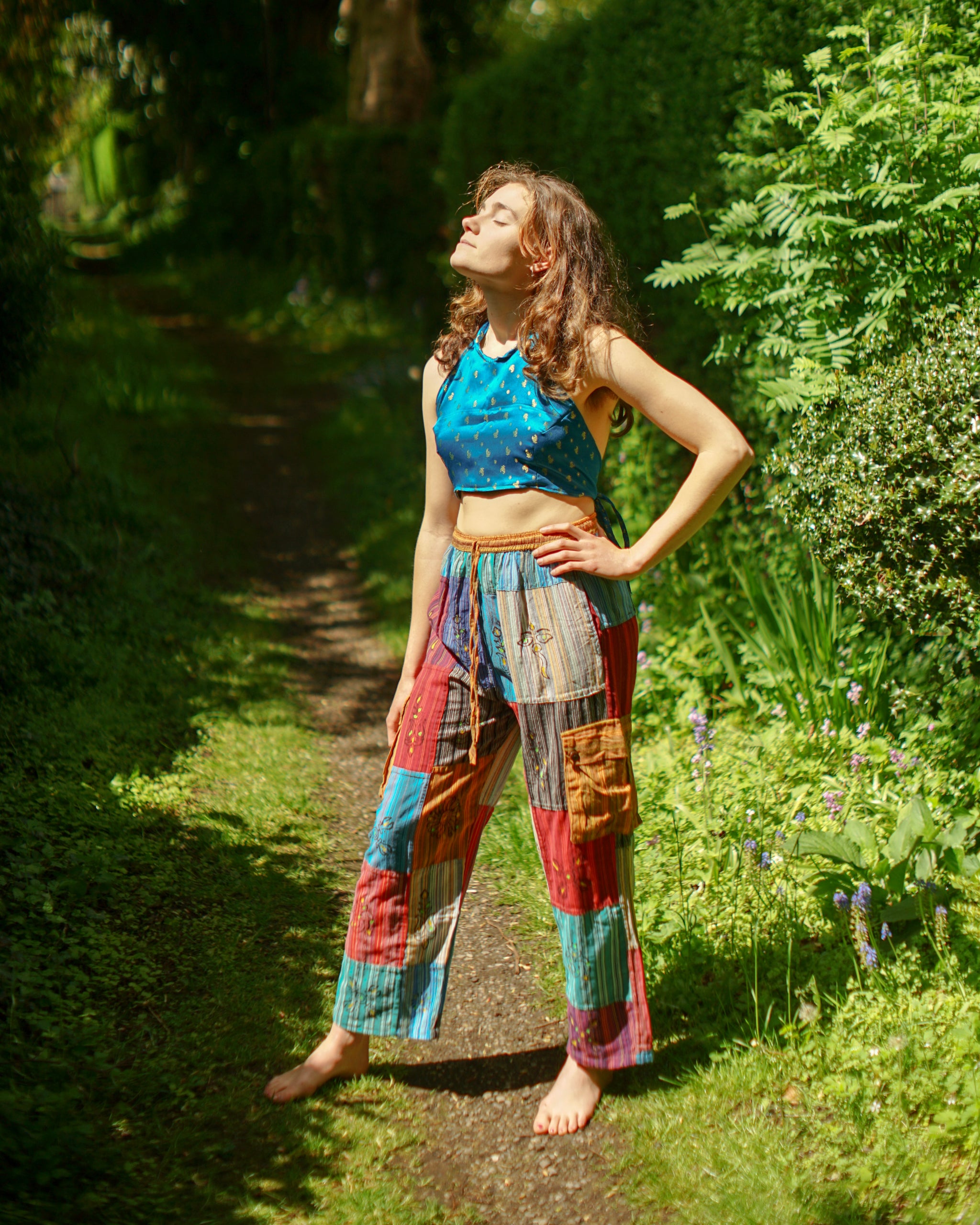 Striped Blockprint Patchwork Trousers – EthicalRoots